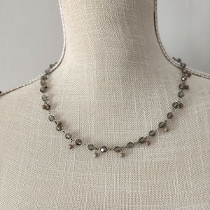Vintage sterling silver crystal beaded necklace